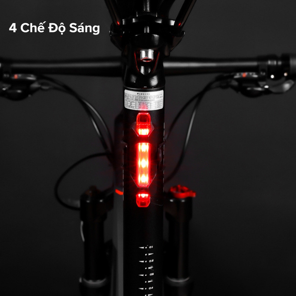 Ảnh Đèn Báo Hiệu Gắn Đuôi Xe Đạp 5 Bóng LED 4 Chế Độ Sáng Có Pin Sạc USB Cảnh Báo An Toàn Chính Hãng Amalife 3