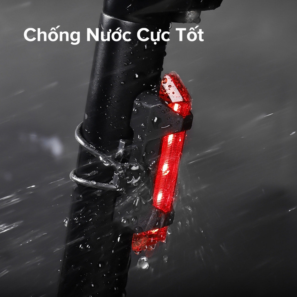 Ảnh Đèn Báo Hiệu Gắn Đuôi Xe Đạp 5 Bóng LED 4 Chế Độ Sáng Có Pin Sạc USB Cảnh Báo An Toàn Chính Hãng Amalife 4