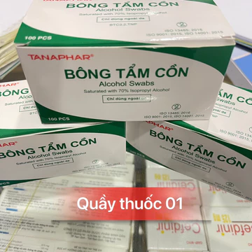 Hộp 100 miếng gạc tẩm cồn sát khuẩn, bông tẩm cồn y tế, cồn khô Alcohol Pads dùng trong y tế và làm đẹp