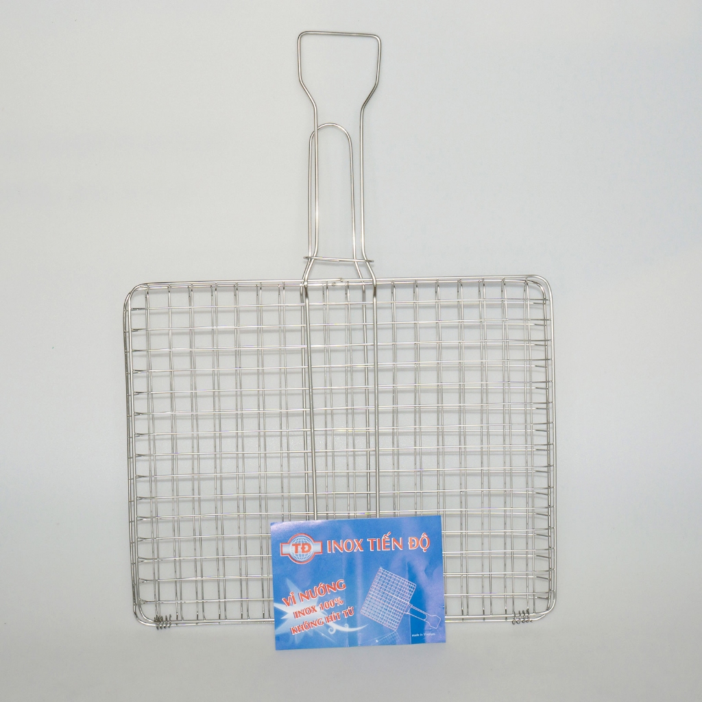 Vỉ nướng Tiến Độ cao Cấp Inox 304 , Vỉ kẹp và hộp nướng thịt cá, phên ...