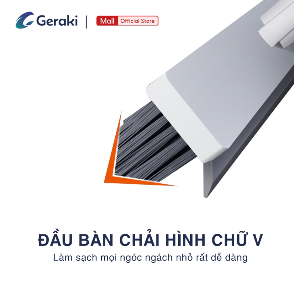 Cây chà sàn nhà tắm đa năng 2 trong 1, chổi cọ sàn và gạt nước – Geraki