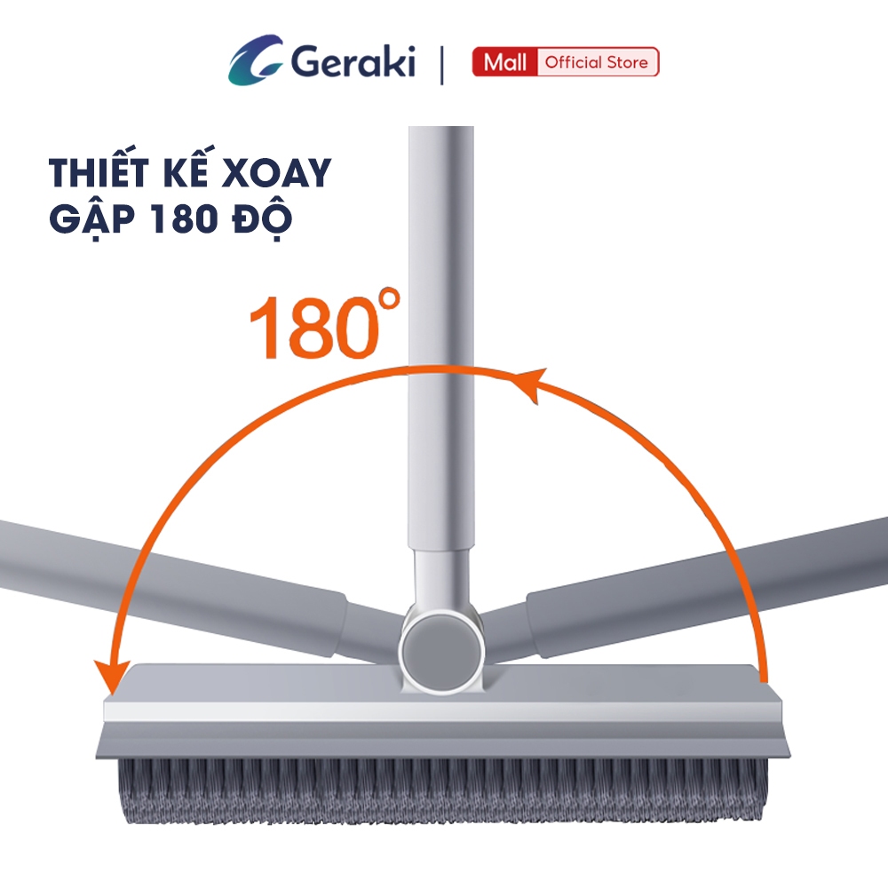 Cây chà sàn nhà tắm đa năng 2 trong 1, chổi cọ sàn và gạt nước – Geraki