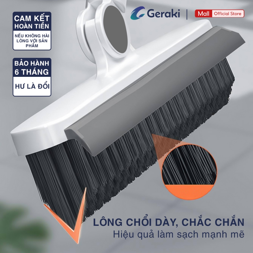 Cây chà sàn nhà tắm đa năng 2 trong 1, chổi cọ sàn và gạt nước – Geraki