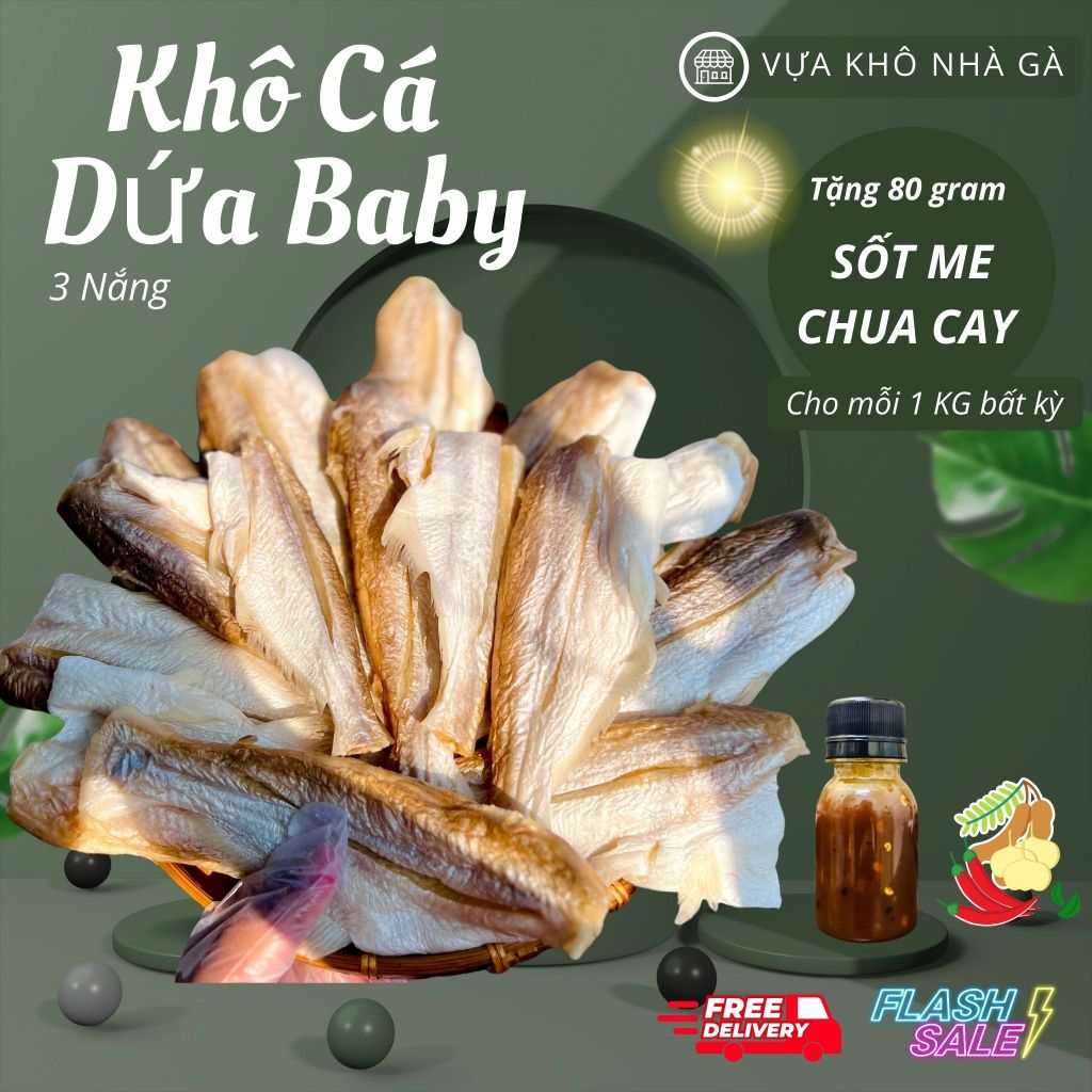 Dứa Baby Nguyên Con – Tặng Mắm Me Chua Cay – Khô 3 Nắng Vị Mặn Vừa Ăn Cơm – Vựa Khô Nhà Gà
