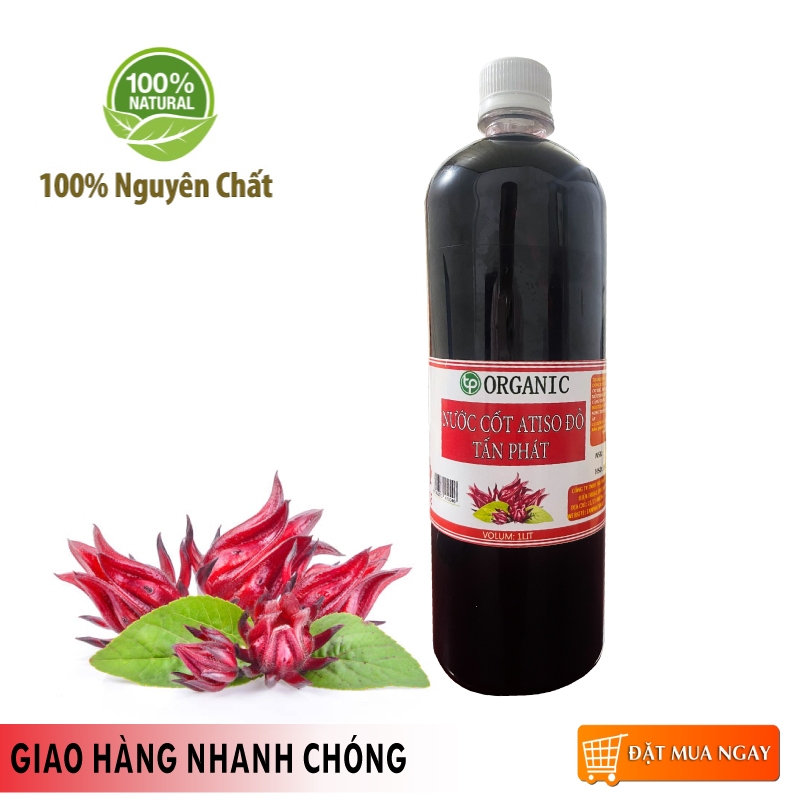 Nước cốt atiso đỏ hàng loại 1 cao cấp - chai 1 lít - sản phẩm tốt cho sức khỏe - hàng chính hãng