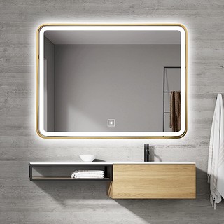 Gương LED Chữ Nhật Phun Cát Viền Treo Tường, Cảm ứng, Khung Viền Nhôm Cao Cấp, CN-PMV-KN