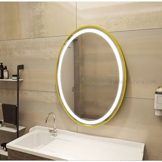 Gương LED Elip Khung Nhôm Viền, Có nút cảm ứng on/off, EL-PMV-KN, DIAMOND MIRROR