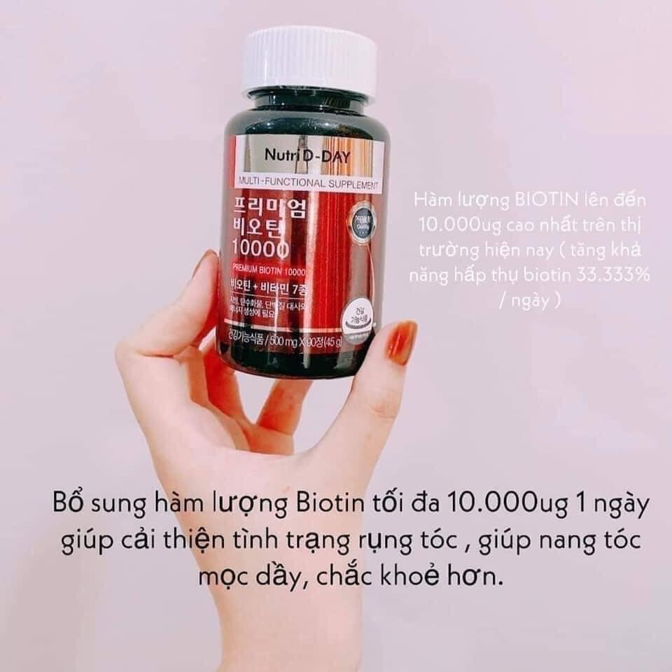 VIÊN UỐNG KÍCH MỌC TÓC BIOTIN CAO CẤP NUTRI DAY - 10.000mg