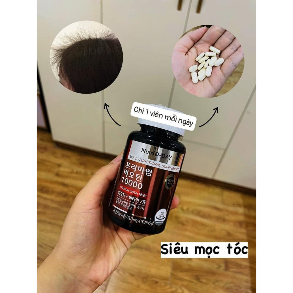 VIÊN UỐNG KÍCH MỌC TÓC BIOTIN CAO CẤP NUTRI DAY - 10.000mg