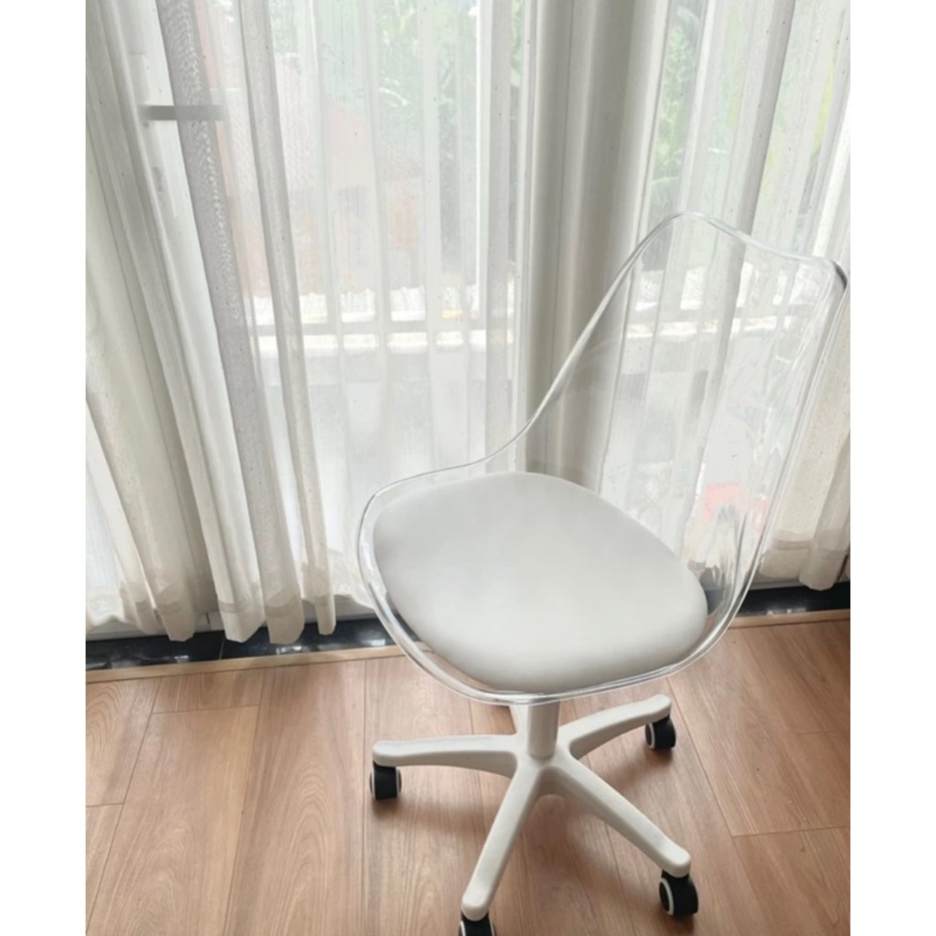 Ghế xoay tiểu thư và ghế xoay trong suốt 360 độ ngồi bàn trang điểm, quầy lễ tân, ngồi bàn học bàn làm việc