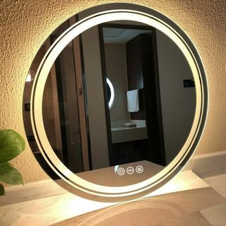 Gương Tròn Treo Tường Đèn LED Phôi Bỉ AGC 5mm Cao Cấp,Trang Điểm,Phòng Tắm,Có Nút Cảm Ứng DIAMOND MIRROR