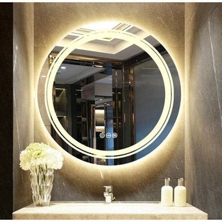 Gương Tròn Treo Tường Đèn LED Phôi Bỉ AGC 5mm Cao Cấp,Trang Điểm,Phòng Tắm,Có Nút Cảm Ứng DIAMOND MIRROR