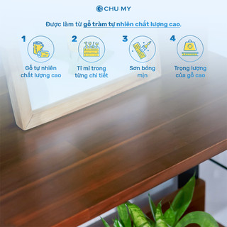 Kệ để đồ đa năng CHU MY gỗ tràm 5 tầng, khung thép sơn tĩnh điện, mặt gỗ 17mm, 25.5KG