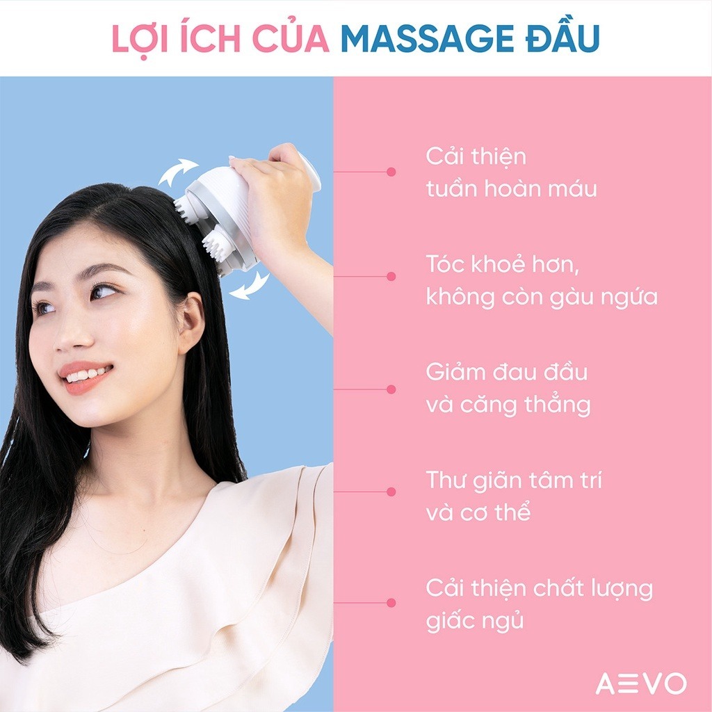 Máy Massage Đầu Cổ Vai Gáy AEVO Massager - Matxa Đầu Giải Toả Căng Thẳng, Mệt Mỏi