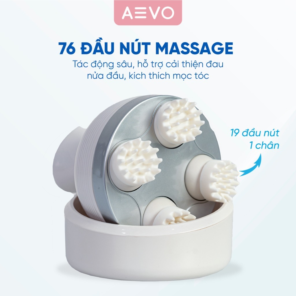 Máy Massage Đầu Cổ Vai Gáy AEVO Massager - Matxa Đầu Giải Toả Căng Thẳng, Mệt Mỏi
