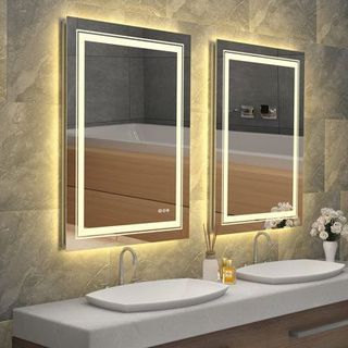 Gương Chữ Nhật LED Phôi Bỉ 5mm Treo Tường Cao Cấp,Gương Phòng Tắm,Cảm Ứng on off,DIAMOND MIRROR