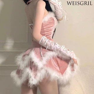 [NOEL] SET VÁY NHUNG VIỀN LÔNG PHỐI TẦNG HOÁ TRANG NOEL (KÈM PHỤ KIỆN NHƯ HÌNH)