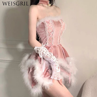 [NOEL] SET VÁY NHUNG VIỀN LÔNG PHỐI TẦNG HOÁ TRANG NOEL (KÈM PHỤ KIỆN NHƯ HÌNH)