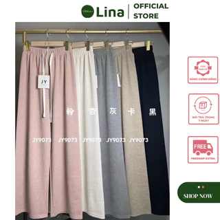 Quần Ống Rộng Ống Suông Cạp Cao Có Bigsize Đến 75kg Chất Liệu Tăm Hàn Cao Cấp Dày Dặn Mềm Mịn LINASTORE 046