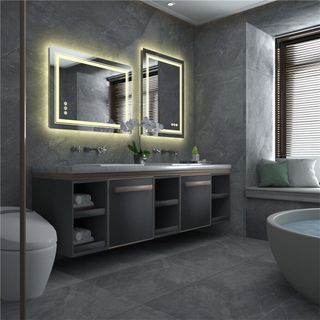 Gương Chữ Nhật LED Phôi Bỉ 5mm Treo Tường Cao Cấp,Gương Phòng Tắm,Cảm Ứng on off,DIAMOND MIRROR