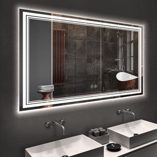 Gương Chữ Nhật LED Phôi Bỉ 5mm Treo Tường Cao Cấp,Gương Phòng Tắm,Cảm Ứng on off,DIAMOND MIRROR