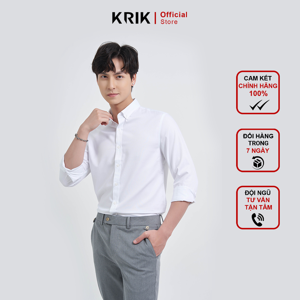 Áo Sơ mi Dài Tay Nam Cổ Đức Local Brand KRIK Chất Liệu Cotton Form Slimfit Lịch Lãm SD3006