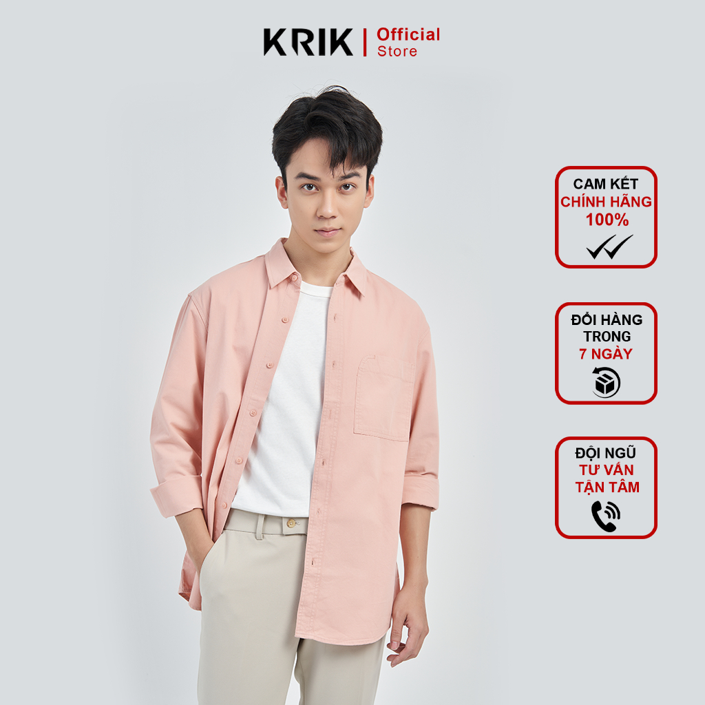 Áo Sơ mi Dài Tay Nam Local Brand KRIK Thiết Kế Cổ Đức Chất Liệu Cotton Form Classic SD3020