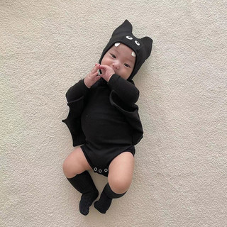 𝐀𝐩𝐫𝐢𝐥 𝐛𝐞́𝐛𝐞́ - Bộ Trang Phục body chip Áo liền quần Hóa Trang Halloween con dơi kèm mũ Cho bé