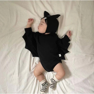 𝐀𝐩𝐫𝐢𝐥 𝐛𝐞́𝐛𝐞́ - Bộ Trang Phục body chip Áo liền quần Hóa Trang Halloween con dơi kèm mũ Cho bé