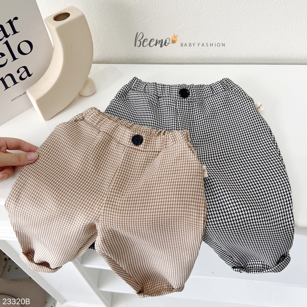 Bộ vest gile công tử kèm nơ, set bộ sơ mi kèm gile vest 4 chi tiết cho bé trai Beemo