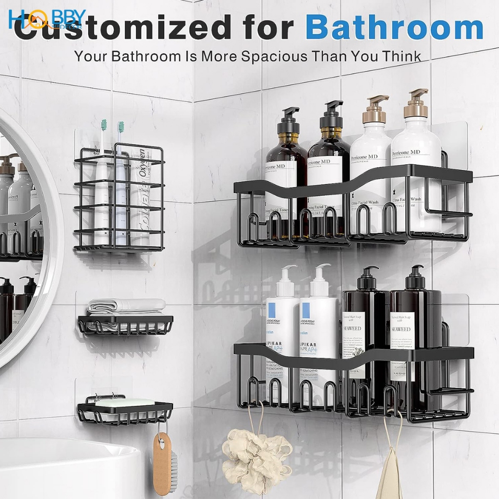 Bộ 5 kệ đựng xà phòng bàn chải đa năng dán tường Hobby home decor KM5D