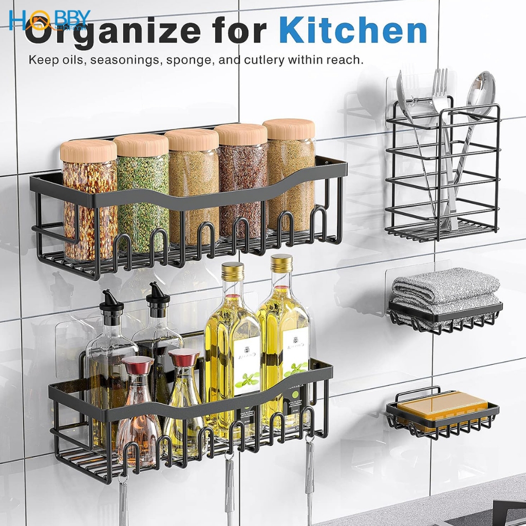 Bộ 5 kệ đựng xà phòng bàn chải đa năng dán tường Hobby home decor KM5D