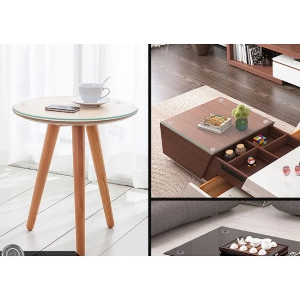 4 Miếng Đệm Taky, Kê Kính Mặt Bàn Kính Đệm Silicon Lót Giữa Kính Và Mặt Bàn Chống Xê Dịch, Trơn Trượt Mặt Kính 5505