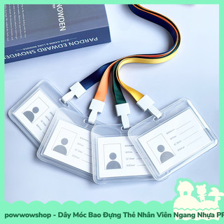 Dây Đeo Thẻ Móc Bao Đựng Thẻ Nhân Viên Ngang Nhựa PP Trong Suốt Phong Cách Nhiều Màu Dây