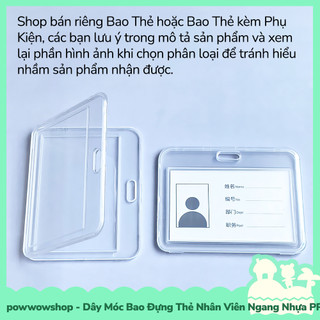 Dây Đeo Thẻ Móc Bao Đựng Thẻ Nhân Viên Ngang Nhựa PP Trong Suốt Phong Cách Nhiều Màu Dây