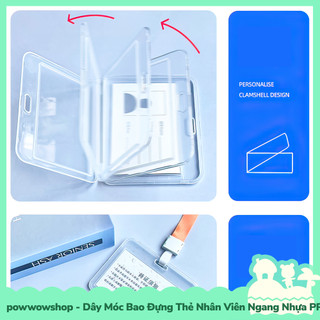 Dây Đeo Thẻ Móc Bao Đựng Thẻ Nhân Viên Ngang Nhựa PP Trong Suốt Phong Cách Nhiều Màu Dây