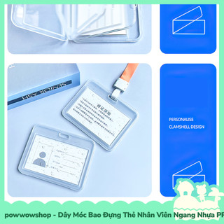 Dây Đeo Thẻ Móc Bao Đựng Thẻ Nhân Viên Ngang Nhựa PP Trong Suốt Phong Cách Nhiều Màu Dây