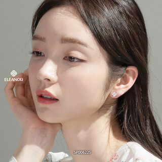 Bông tai nữ chuôi bạc 925 Eleanor Accessories hình cỏ 4 lá phụ kiện trang sức khuyên tai 6225