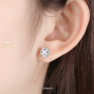 Bông tai nữ chuôi bạc 925 Eleanor Accessories hình cỏ 4 lá phụ kiện trang sức khuyên tai 6225