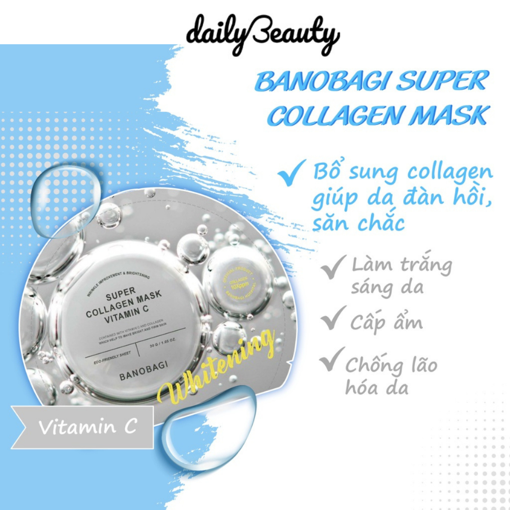 Ảnh Mặt Nạ Dưỡng Da Chuyên Sâu BANOBAGI Stem Cell Vitamin Mask, Super Collagen Mask Daily Beauty 4