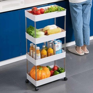Kệ đựng đồ đa năng 3 tầng,4 tầng có bánh xe đẩy , bếp chất liệu inox cao cấp