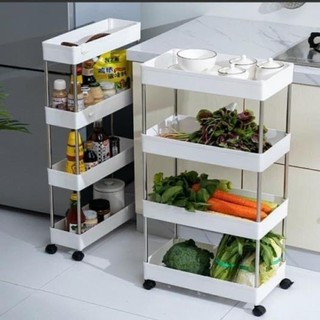 Kệ đựng đồ đa năng 3 tầng,4 tầng có bánh xe đẩy , bếp chất liệu inox cao cấp