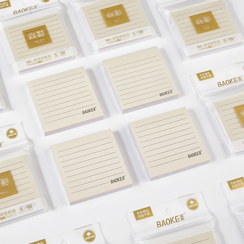 Sticky Note 5 màu pastel - có dòng kẻ 100 tờ Baoke TZ6006 - TZ6007 ...