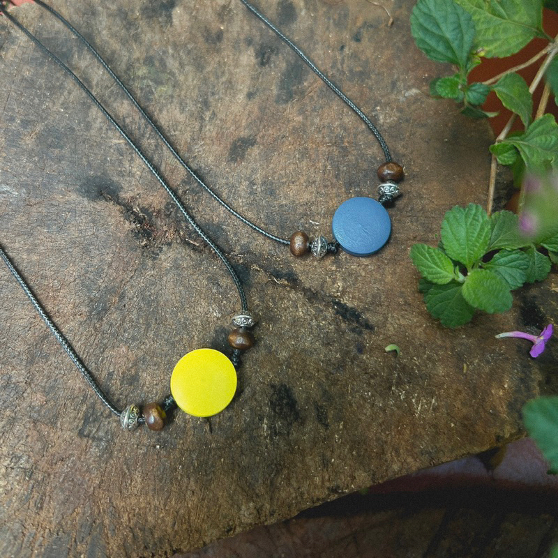 Vòng cổ Gai - Dây chuyền mặt gỗ mix charm vintage