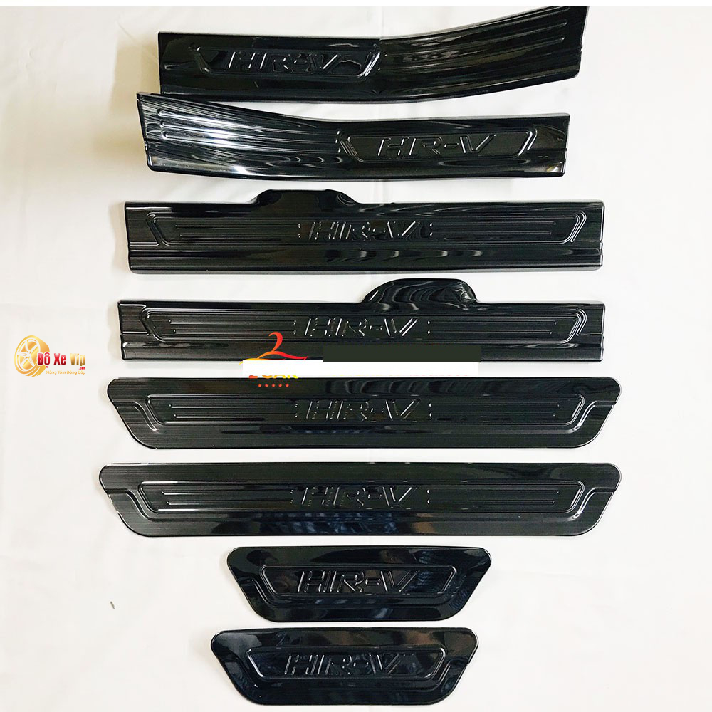 Ốp bậc cửa xe Honda HRV 2022-2023, Nẹp bước chân HRV ,Chất liệu Titan cao cấp, Bộ 8 miếng chống xước cửa