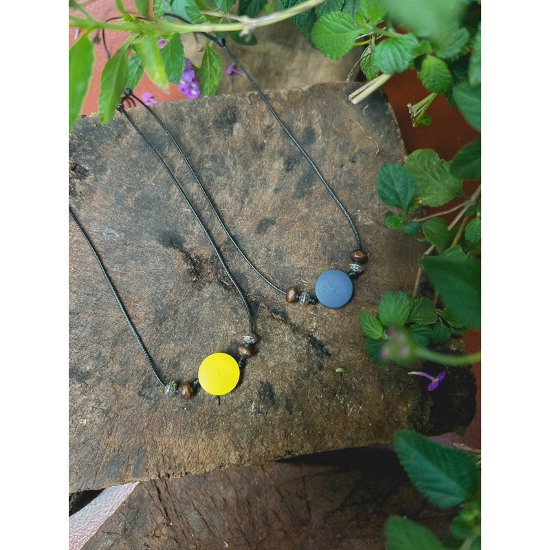 Vòng cổ Gai - Dây chuyền mặt gỗ mix charm vintage
