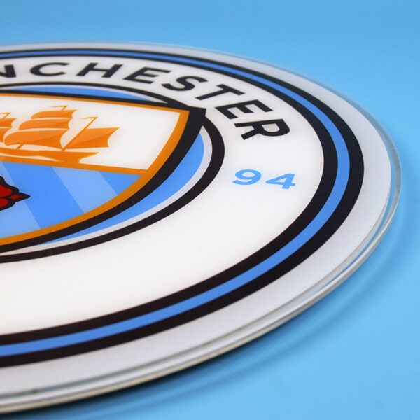 Manchester City – Đèn LED Treo Tường In Logo CLB Manchester City | Kích Thước 40cm