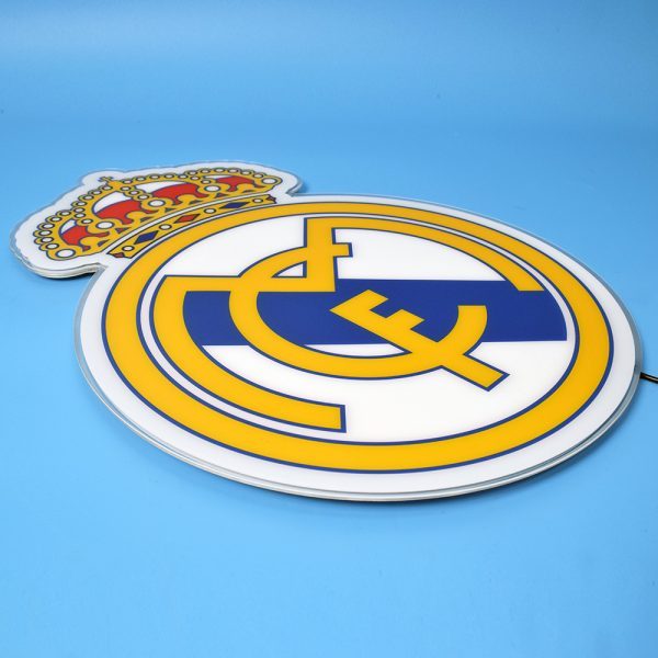 Real Madrid – Đèn LED Treo Tường In Logo CLB Real Madrid | Kích Thước 52*38cm
