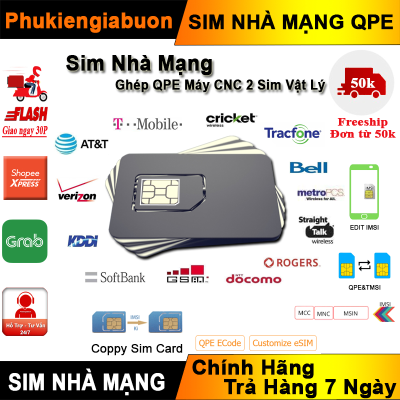 Sim Nhà Mạng Ghép QPE Cho Máy Đã CNC 2 Sim Vật Lý 14Seri/15Seri ...