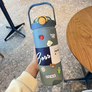 Bình Giữ Nhiệt Boss 1200ml Lõi Inox 304 Có Quai Xách Kèm Ống Hút ( tặng miếng dán 2D + sticker )